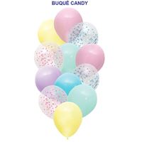Kit Buque Baloes Cores Candy 12 Baloes Pastel