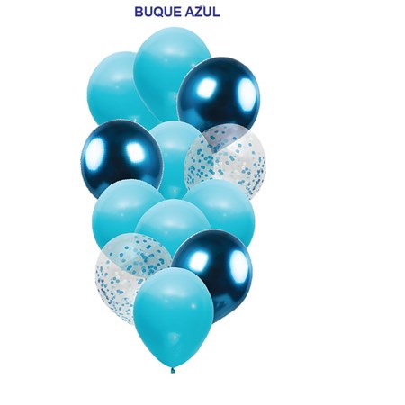Kit Buque 12 Baloes Arranjo balão Azul 