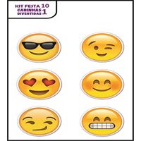 Plaquinhas Divertidas Emoji (Kit festa 10)