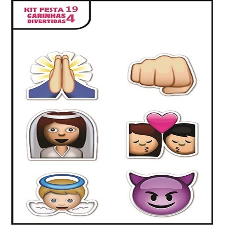 Plaquinhas Divertidas Emoji (Kit festa 19)