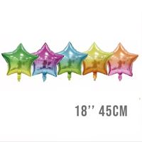 50 Unid Balão Estrela Arco Iris Degrade 45 Cm 18 Polegadas
